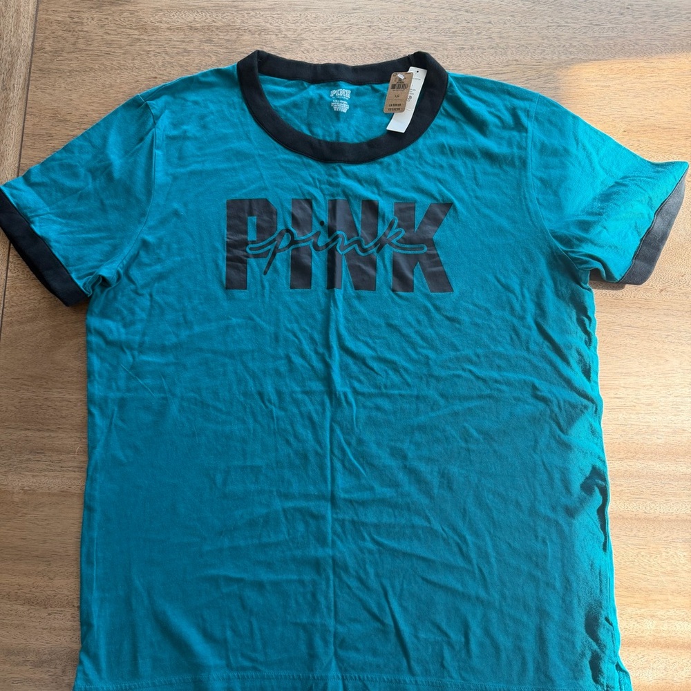 Victoria Secret Teal Campus Tee Shirt Size Large